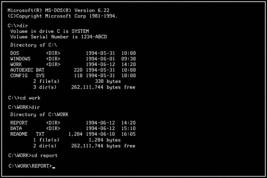 MS-DOSの画面