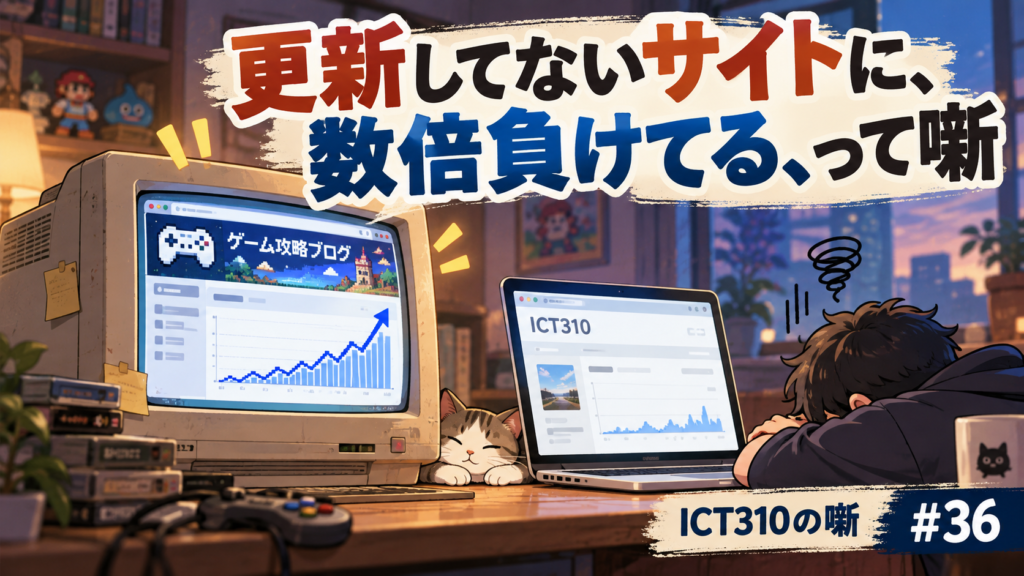 更新していないサイトに、数倍負けてる、って噺